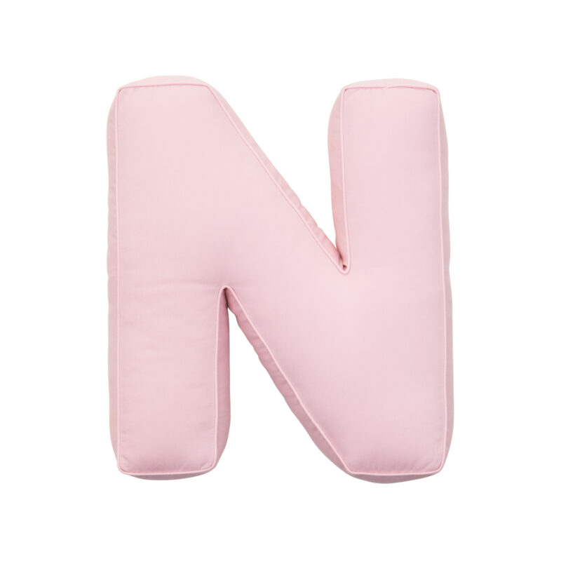 Poduszka literka A-Z, & - różowa bawełna