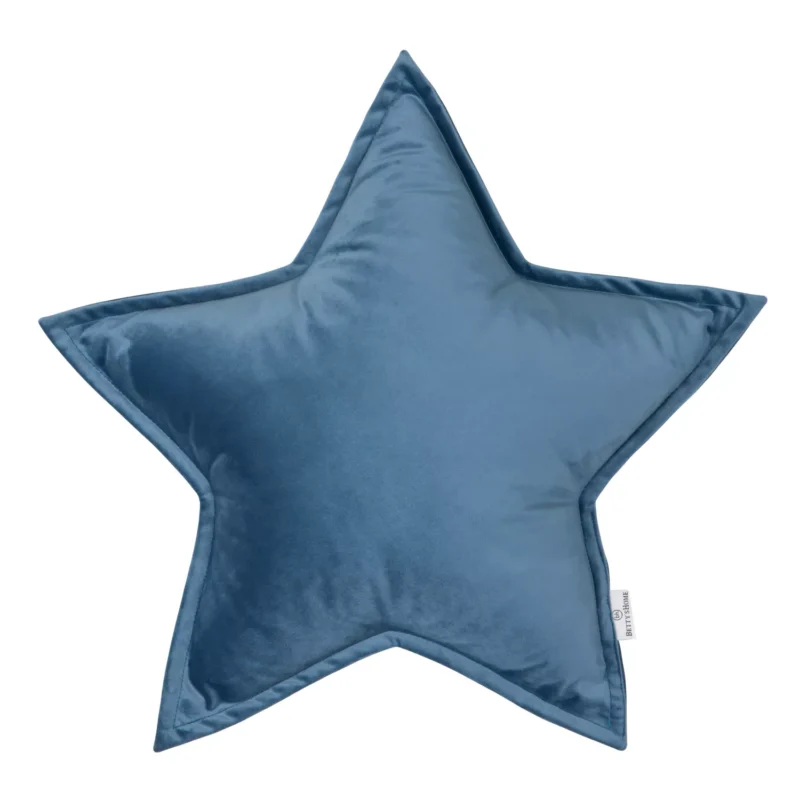 poduszka gwiazdka duża welurowa niebieska ozdoba do pokoju dziecka