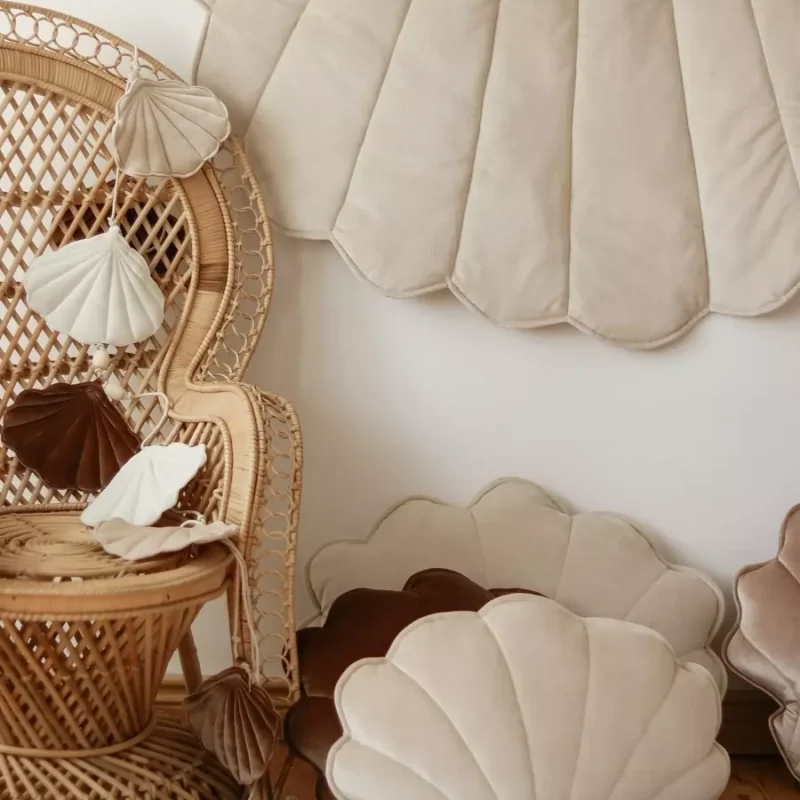 mata muszla welwetowa krem prezent dla dziecka