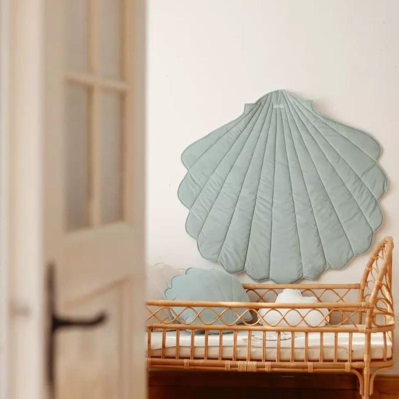 mata muszla welwetowa pudrowa mięta