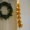 Girlanda welurowa gwiazdki ozdoba świąteczna pomysł na prezent żółty kolor