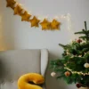 Girlanda welurowa gwiazdki ozdoba świąteczna pomysł na prezent kolor żółty