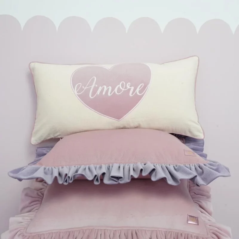 poszewka ozdobna haftowane serca na poduszkę amore polska marka luuv concept